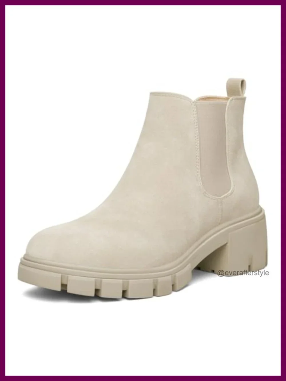 Women's Platform Chelsea Boots Lug Sole Slip On Chunky Block Heel Ankle Booties